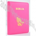 Biblie imbracata in piele, roz bombon Biblie imbracata in piele, roz bombon